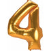 54" Gold Number 4 Balloon
