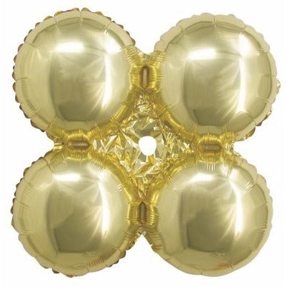 8 Inch Chrome White Gold Foil Quad Balloon