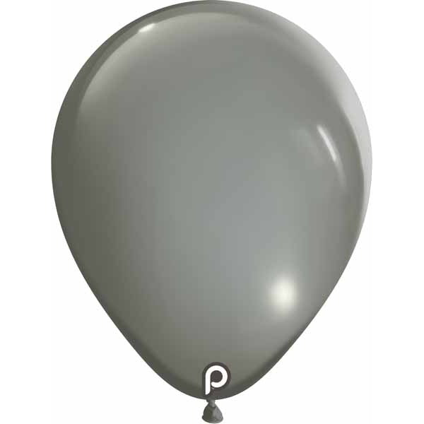 Prima Gray 5 Inch Round Latex Balloons, 100 Pack