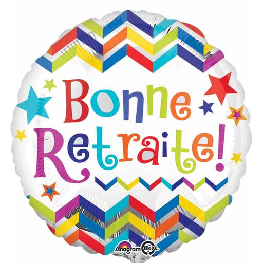 Bonne Retraite Chevron 18-Inch Foil Balloon