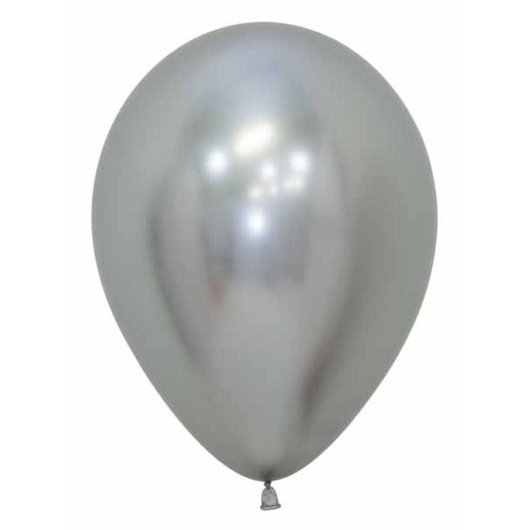 Sempertex Reflex Silver 18-Inch Latex Balloons, 25 Pack