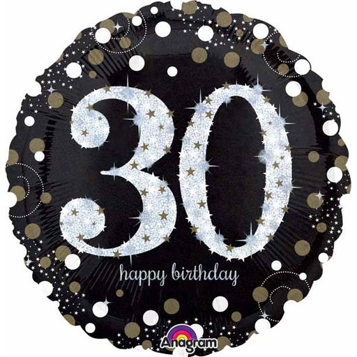 Sparkling 30th Birthday 18-Inch Holographic Foil Balloon