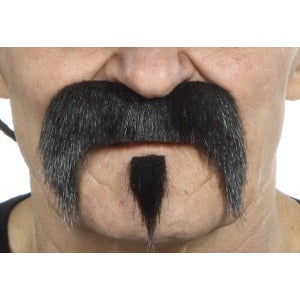 Black Self-Adhesive Moustache and Goatee Costume Set