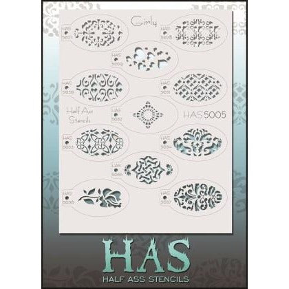 Graftobian Girly Half Ass Stencil Bundle, 11 Stencils