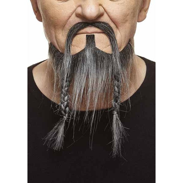 MOUSTACHE & BEARD BLACK/GREY 17 X 22CM