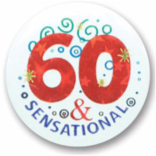 60 & Sensational 2" Satin Buttons (18/Pk)