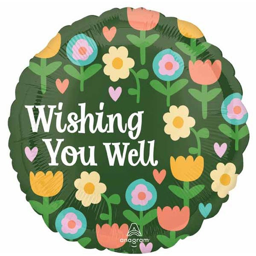 Healing Blooms 18" Round Get Well Foil Balloon