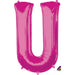Pink Letter U Balloon, 33 Inch