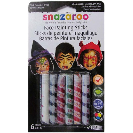 Snazaroo Halloween Face Painting Sticks, Set of 6