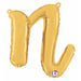 14" Gold Script Letter N Balloon