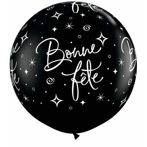 Bonne Fête Onyx Black 3-Foot Latex Balloons, 2-Pack