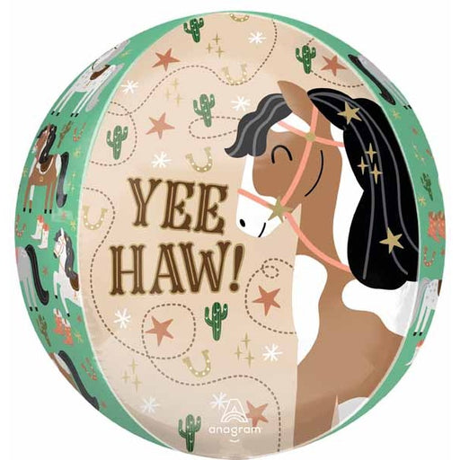 Yee Haw Horse 16-Inch Orbz Foil Balloon
