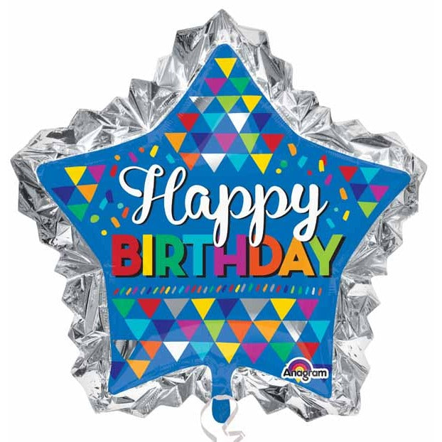 Happy Birthday Primary Sketchy 34-Inch Foil Balloon