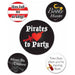 Pirate Party Buttons, 5 Count