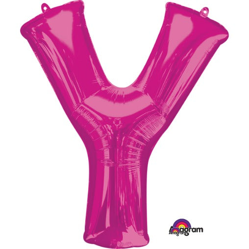 34-Inch Pink Letter Y Balloon