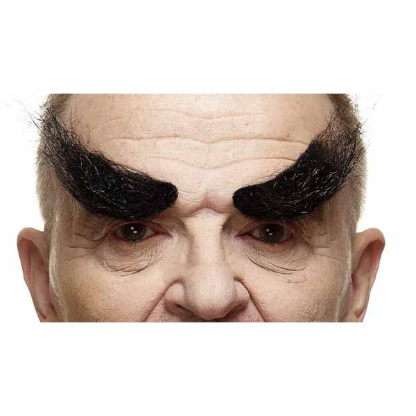 Black Self-Adhesive Costume Eyebrows, 6 Pieces