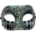 Men's Silver Venetian Plastic Masquerade Mask