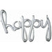 Silver Happy Script Balloon