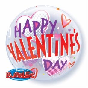 Valentine's Bold Hearts 22-Inch Bubble Balloon