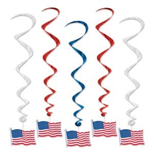 AMERICAN FLAG WHIRLS 5/PKG 3'
