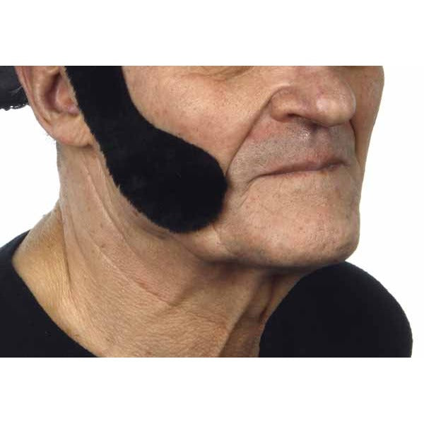 Black Self-Adhesive Costume Sideburns, 6 x 12 cm