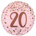 Pretty Pink 20th Birthday Round Foil Balloon, 18 Inch