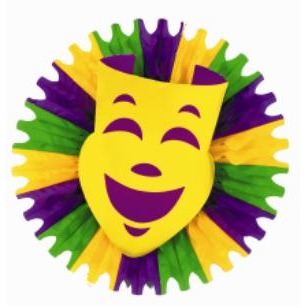 Décoration éventail Mardi Gras avec éventail de 25 pouces