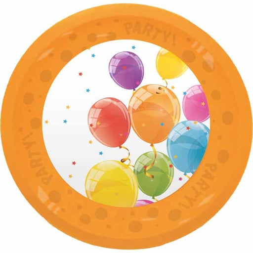 PARTY REUSE PLATES 8" 4/P SPARK BALLOON