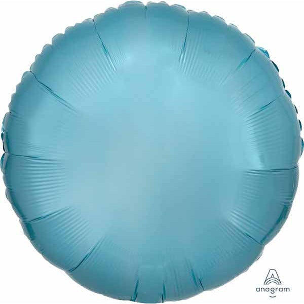 18-Inch Pearl Pastel Blue Round Foil Balloon