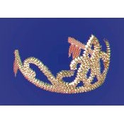 Gold Plastic Tiara with Combs
