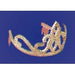 Gold Plastic Tiara with Combs