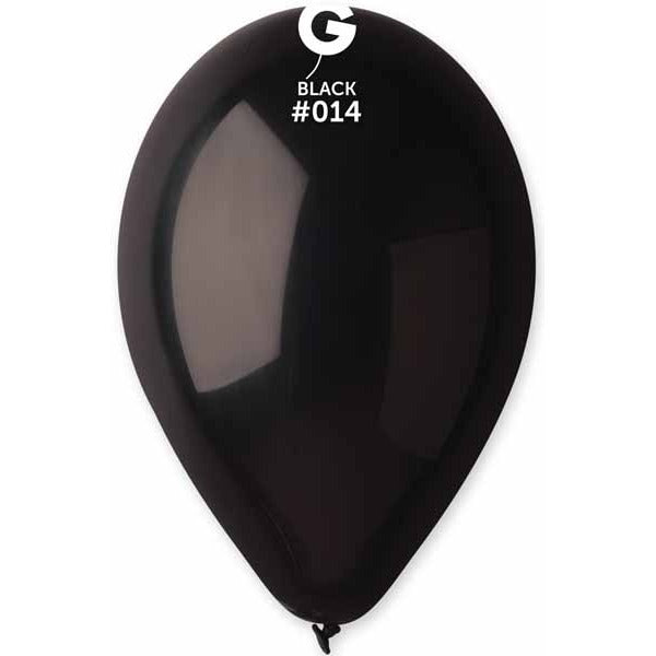 Gemar 12-Inch Black Latex Balloons #014, 50 Pack