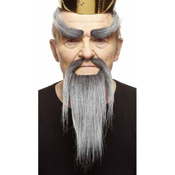 Salt and Pepper Moustache, Beard and Eyebrows Set
