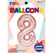 34-Inch Rose Gold Number 8 Foil Balloon