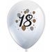 18th Birthday Printed Latex Balloons, 6 Pack