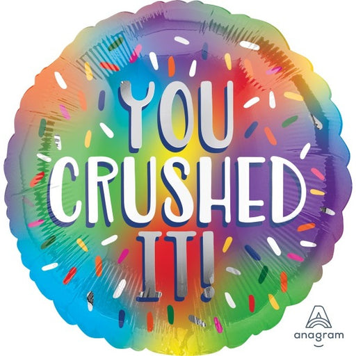 U Crushed It Rainbow 18-Inch Round Foil Balloon