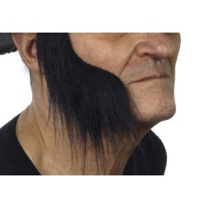 Black Costume Sideburns, 7 cm x 21 cm