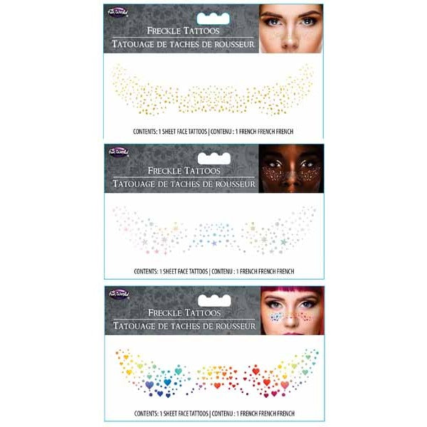 Fun World Freckle Tattoos, Assorted Styles