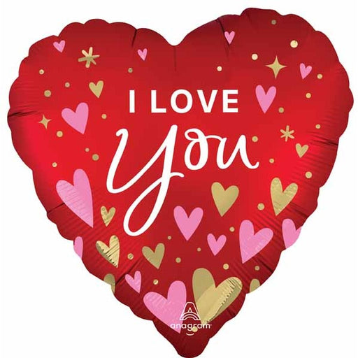 I Love You Heartfelt Elegance 18-Inch Heart Foil Balloon