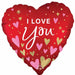 I Love You Heartfelt Elegance 18-Inch Heart Foil Balloon
