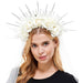 Day of the Dead White Silk Flower Veil