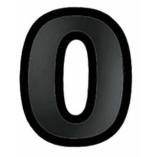 Black 3D Plastic Number 0 Decoration, 11 Inch