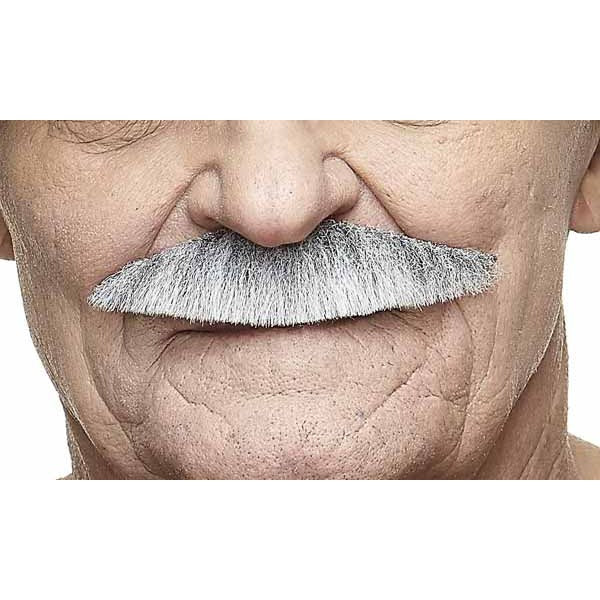 White and Grey Costume Moustache, 11 cm