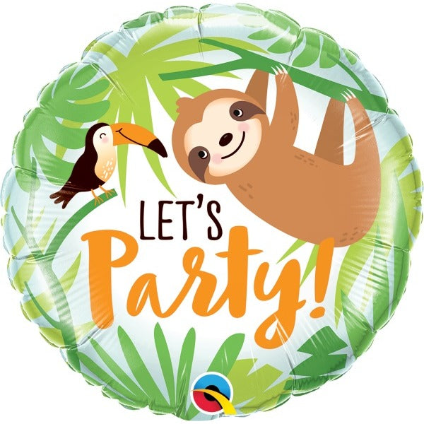 Let's Party Toucan & Sloth 18-Inch Round Foil Balloon