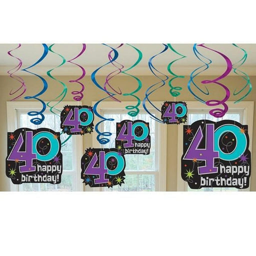 40th Birthday Swirl Decor Pack