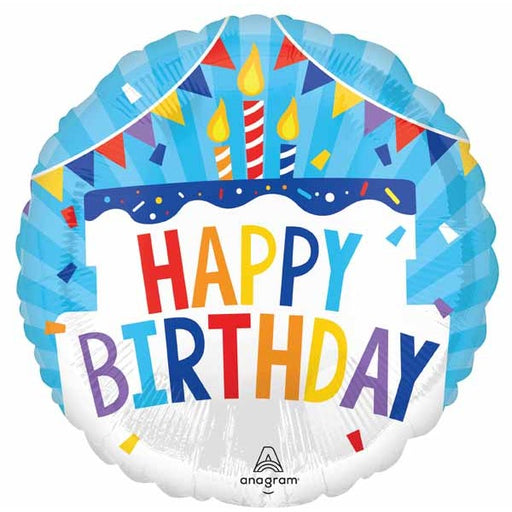 Happy Birthday Tiered Cake 18" Round Foil Balloon