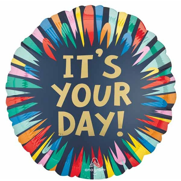 It's Your Day 18-Inch Round Foil Birthday Balloon