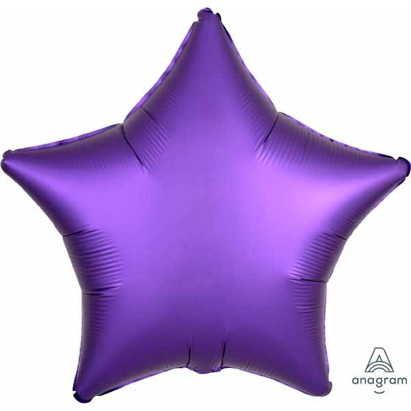 Royal Purple Satin Luxe Star Foil Balloon, 19 Inch