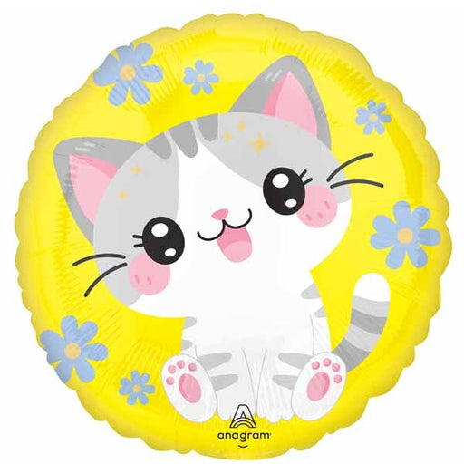 Kawaii Kitty 18-Inch Round Foil Balloon