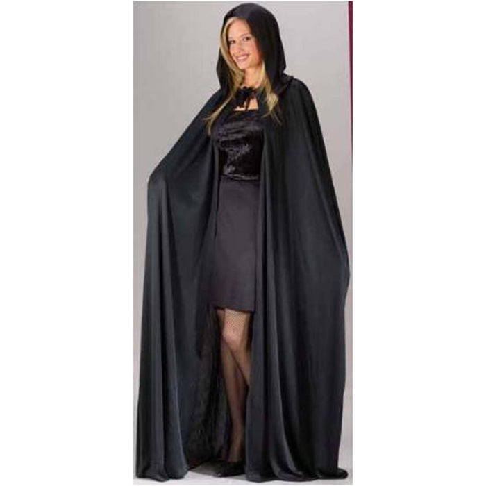 68" Black Cape With Hood.